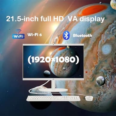 HP All-in-One Desktop Computer - 32GB RAM, 1TB SSD, 21.5" FHD Anti-Glare Display, Intel Celeron J4025, Wired KB & Mouse, Wi-Fi 6, for Students & Business, Windows 11 Pro, w/Accessories - Image 4