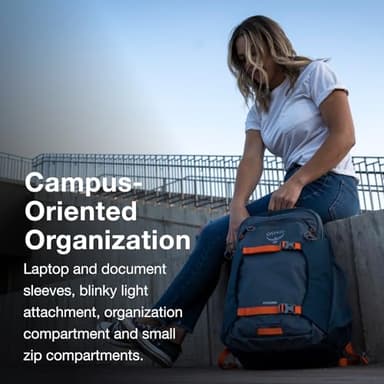Osprey Proxima 30L Campus Laptop Backpack - Organized Everyday Pack with Tech Storage, Water Bottle Pockets, and Comfortable Carry - Perfect for School, Commuting, and Travel, Firestarter Orange - Image 3