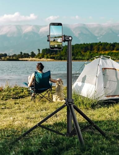 71''/180cm Phone Tripod & Selfie Stick, Portable Travel Stand for Video Recording, Travel Tripod for iPhone/Cell Phone with Detachable Remote, Compatible with Smartphones, DSLR - Image 4