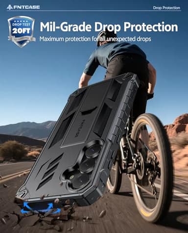 FNTCASE for Samsung Galaxy S25-Plus Case: for Samsung S24-Plus Case Military Grade Drop Proof Protection Mobile Cover with Kickstand | Matte Rugged Shockproof Protective Sturdy Phone Case (Black) - Image 6