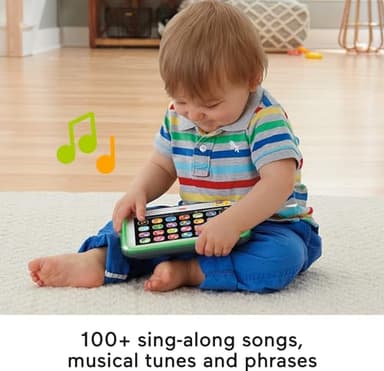 Fisher-Price Toddler Learning Toy Laugh & Learn Smart Stages Tablet Pretend Computer with Music & Lights for Kids Ages 1+ Years - Image 5
