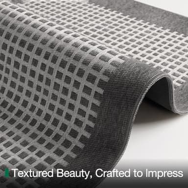 LUMI Inside Door Mat for Entry 36''x59'', Absorbent, Dirt Trapper, Low Profile Thin, Non Slip Mats with Rubber Backing, Ideal for Indoor, High Traffic, Garage, Entrance, Checkered Grey - Image 8