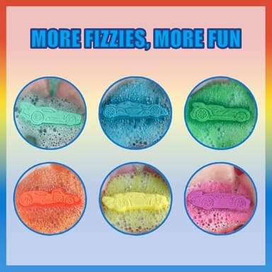Hot Wheels 6 Piece Bath Bombs for Kids, Bubble Gum Scented, Bath Toys for Kids, Ages 3+, by Townley Girl - Image 3