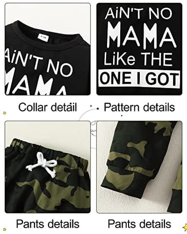 YALLET 18-24 Months Baby Boy Clothes Toddler Fall Winter Outfit Letter Print Long Sleeve Clothing 2PC Infant Hoodie Sweatshirts + Pants Set, Black - Image 5