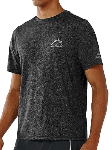NORTHYARD Men's UPF 50+ Sun Protection Shirts Swim SPF UV Quick Dry Short Sleeve T-Shirts for Athletic Fishing Rash Guard Midnight Heather 2XL - Image 1