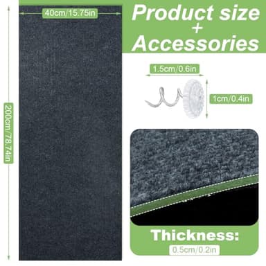 Cat Scratching Mat, Trimmable Self-Adhesive Cat Carpet for Cat Tree Cat Scratching Post Replacement, Cat Couch Protector from Cat Claws, Cat Scratch Furniture Protector (Dark Gray, 78.7"x15.8") - Image 3