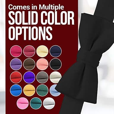 HOLD'EM Bow Tie For Mens Satin look Solid Color Adjustable Pre-tied - Men Grey - Image 6