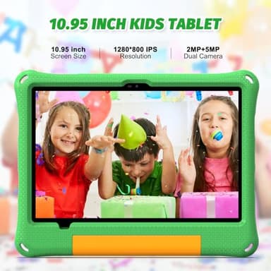 CALLSKY-NOTE Kids Tablet 11 Inch, Android Tablet with 2 Years Protection, 12GB+128GB, 8000mAh, with EVA Case, Parental Control, Pre-installed Educational APP, WiFi 6, Dual Camera, Quad Speakers, Green - Image 2