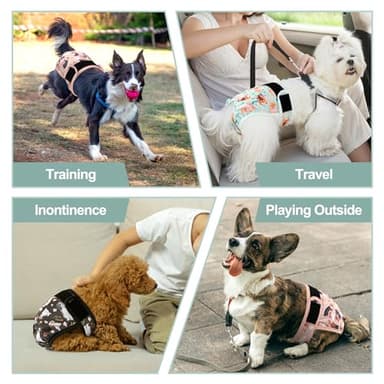 Grecle Dog Diapers Female(3 Pack) - No Leak Reusable Diapers for Doggy Female in Period - Highly Absorbent Dog Heat Panties with Adjustable Snaps Cute Dogs XL - Image 6