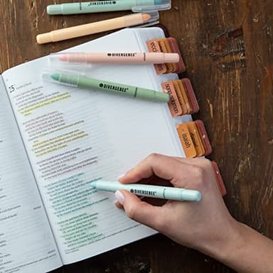 DIVERSEBEE Bible Highlighters and Pens No Bleed, 8 Pack Assorted Colors Gel Highlighters Set, Cute Bible Markers Study Journaling School Supplies and Accessories (Pastel) - Image 5