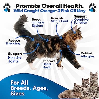 Omega 3 Fish Oil for Cats - Better Than Salmon Oil - Kitten & Cat Vitamins and Supplements - Cat Dandruff Treatment - Liquid Fish Oil for Pets - Shedding Support - Cat Health Supplies for All Ages - Image 2