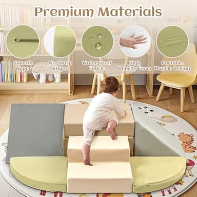 6-Piece Toddler Climbing Toys Indoor, Foam Climbing Toys for Toddlers, Soft Play Baby Climbing Blocks for Crawling and Sliding, Safe Climbing Play Set Indoor Gym Equipment for Toddler1-3, Infant, Baby - Image 3