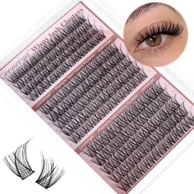 Medium Lash Clusters Short Wispy C Curl Eyelash Clusters 12-16MM Individual Eyelashes Natural Cluster Eyelash Extensions Natural Looking Cluster Lashes by Geeneiya (C Curl,12-14-16) - Image 1