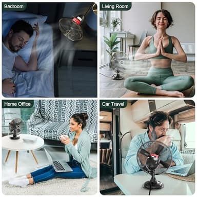 AMACOOL Oscillating Vintage Fan, All Metal 8" Retro Table Top Fan, Adjustable Head Tilt, Quiet 3 Speeds Plug-In Desk Fan for Bedroom Home Office & Kitchen - Image 7