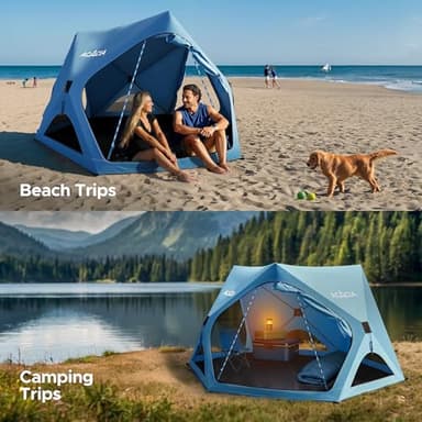 ACACIA Sun Shelter Pop up Beach Tent, 4-Person Portable Camping Tent with UPF 50+ Protection, Easy Setup Sun Shade, 9.5×9.5ft Privacy Sunshade for Beach, Camping & Backyard - Image 7