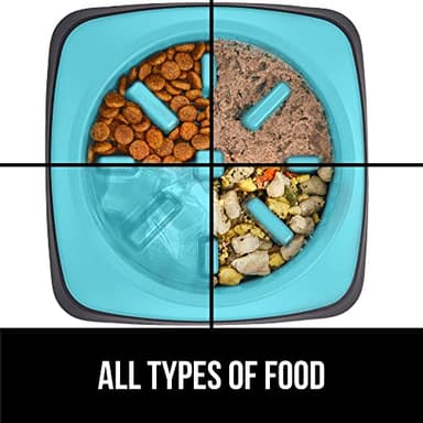 Gorilla Grip Slip Resistant Slow Feeder Dog Bowl,4 Cups,Slows Down Pets Eating,Prevents Overeating,Feed Small&Large Breed Puppy,Puzzle Design,Dogs Pet Bowls for Dry&Wet Food,Turquoise,4 Cup. - Image 5