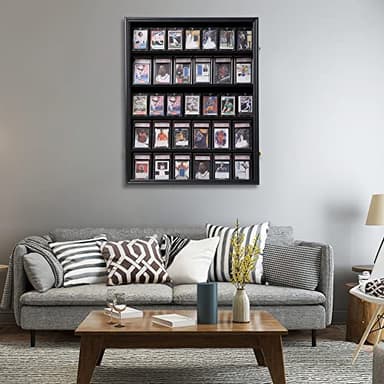 KCRasan 35 Graded Sports Card Display Frame -Baseball Card Display Case Lockable - Trading Card Collector Wall Display Holder for Basketball Football Hockey Cards, UV Protection Acrylic(Black) - Image 6