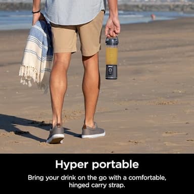 Ninja Blast Portable Blender, Cordless, 18oz. Vessel, Personal Blender For-Shakes and Smoothies, BPA Free, Leakproof-Lid and Sip Spout, USB-C Rechargeable, Dishwasher Safe, Metallic Black, BC151MB - Image 6