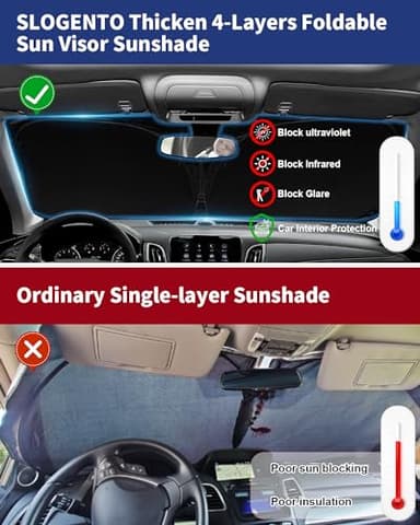 for Toyota Corolla Car Windshield Sunshade for 2020-2023 2024 Corolla Accessories Thicken 4-Layer Foldable Front Window Sun Shades Cover Sun Visor Protector 240T Reflective Fabric Car Accessories - Image 6
