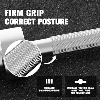 RitFit 7-foot Olympic Barbell Bar, General Purpose Weight Bar Suitable for Olympic Lifts and Power Lifts, 500LBS Capacity - Image 6