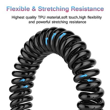 JianHan USB C Coiled Cable,[2 Pack 4ft] Retractable Curly USB A to USB C Cord for Car Type C Cable for Galaxy S10,S10+,S9,S9 Plus,S8,S8 Plus,Note 8,9,A5,A7,A8+,LG,Google (Black) - Image 6