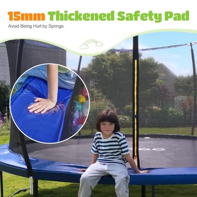 ORCC 1200LBS Weight Capacity Trampoline 16 15 14 12 10 8FT Without Basketball Hoop Water Sprinkler Spiral Ground Stakes Outdoor Yard Trampolines for Kids Adults - Image 9