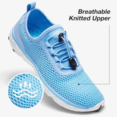 ALEADER Stylish Women Water Shoes, Quick-Dry Water Sneakers, Aqua Swim Shoes for Pool, Beach Sky Blue Size 6.5 - Image 2