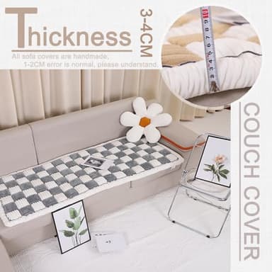 Awjcsv Couch Cover for Dogs Washable, Sofa Cover Protector, Couch Covers for 3 Cushion Couch Sofa Pet Friendly, Soft, Non Slip (27.6 x 59 Inch, Grey) - Image 3