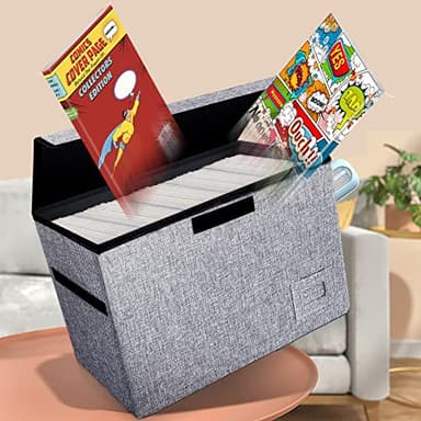 Leffis Comic Book Storage, Box 15.5" X 7.5" X 11.3", Collapsible Comic Short Box with Lids Holds 150 Comics Heavy Duty Comic Book Bin Container (1 pack, grey) - Image 6