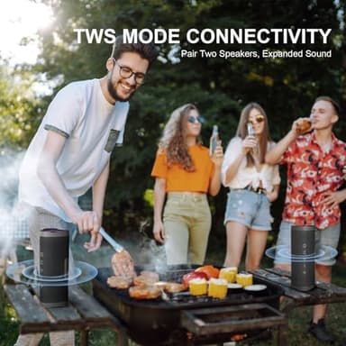 Vanzon Bluetooth Speakers, V40 Wireless Portable Bluetooth Speaker with TWS Dual Pairing, 24W Stereo Sound and 24H Playtime, IPX7 Waterproof Bluetooth Speaker for Home and Outdoor - Image 5