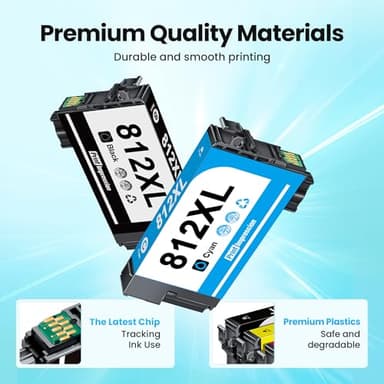 812XL Ink Cartridge Combo Pack Remanufactured Replacement for Epson 812XL 812 XL Ink Cartridges for Epson Workforce Pro WF-7840 WF-7820 WF-7310 EC-C7000 Printer (4 Pack, Black Cyan Yellow Magenta) - Image 4