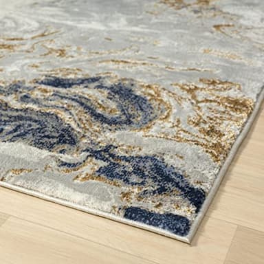 LUXE WEAVERS Marble Swirl Abstract Area Rug, Blue 8x10 - Image 8