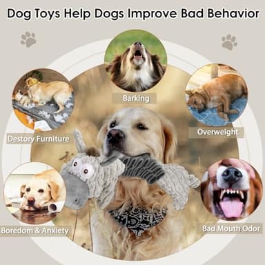 Homounter Large Squeaky Plush Dog Toys, Interactive Puppy Toys for Tug of War, Tough Pet Toys for Dogs, Dog Chew Toy for Small, Medium, and Large Dogs - Image 5