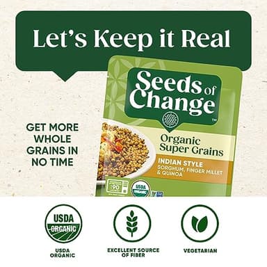 SEEDS OF CHANGE Organic Super Grains Indian Style Side Dish, 8 oz Pouch (Case of 6) - Image 5