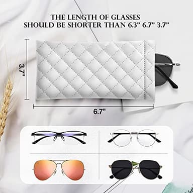 COMF-PRO Squeeze Top Sunglass Pouch - Portable Sunglass Organizer Pouch Bags Soft PU Leather Glasses 2 Pack - Image 3