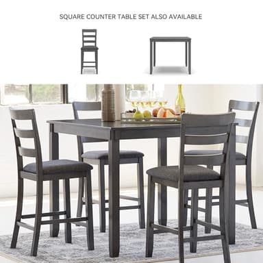 Signature Design by Ashley Bridson Modern 6 Piece Dining Set, Includes Dining Table, 4 Chairs & Bench, Gray - Image 6