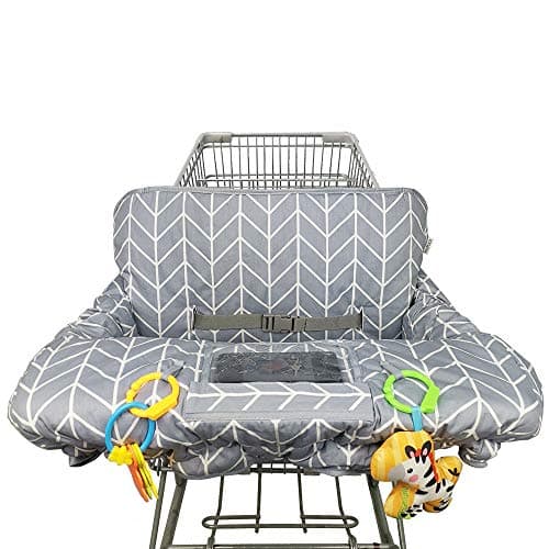 Shopping Cart Cover for Baby ICOPUCA Cotton High Chair Cover, Reversible, Machine Washable for Infant, Toddler, Boy or Girl (Grey Arrow Print) - Image 1