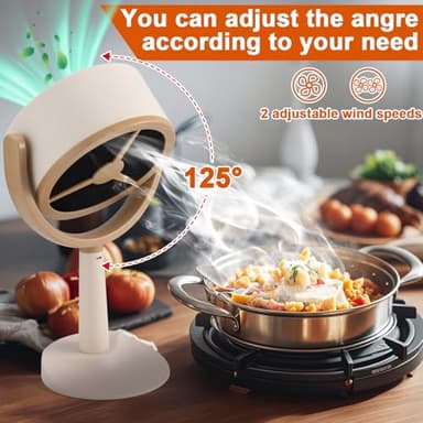 Mity Rain Portable Range Hood for Cooking, Rechargeable Kitchen Exhaust Fan, 125° Adjustable Rotation, Low Noise, Reusable Carbon Filter for Smoke Removal in Kitchens, BBQs, Hot Pots, RVs & Apartments - Image 4