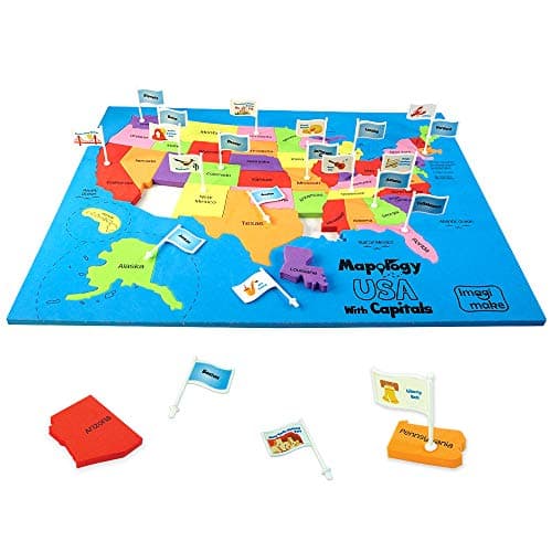 Imagimake Mapology USA Map with Capitals | Learning States and Capitals | US Geography Toys for Ages 8-13 | Jigsaw Puzzles for Kids Ages 8-10 | Educational Back to School Gifts for Kids Age 5-7 & 9-12 - Image 1