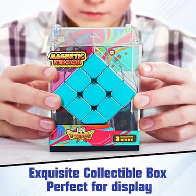 D-FantiX Mirror Reflective Magnetic Speed Cube 3x3x3, Cyclone Boys Original Stickerless Magic Cube, Unique Shiny Metallic Color Speedcube with Display Stand, Birthday Gift Ideas for Boys Girls Adults - Image 2
