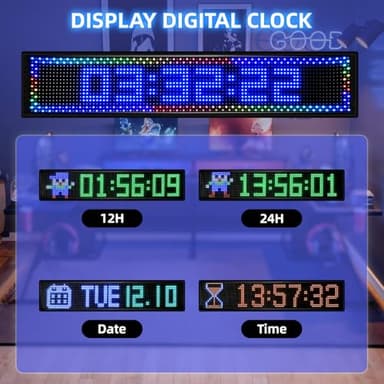 36.2"x7.6" Large Bright LED Sign, Programmable LED Scrolling Sign, Custom Flexible LED Store Sign with App Control DIY Text Pattern Animation, LED Digital Sign for Store Window Advertising Hotel - Image 4