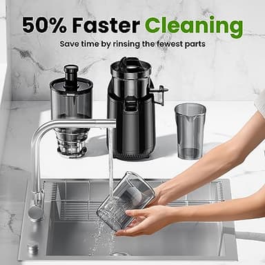Cold Press Juicer, Amumu Slow Masticating Machines with 5.4" Extra Large Feed Chute Fit Whole Fruits & Vegetables Easy Clean Self Feeding Effortless for Batch Juicing, High Juice Yield, BPA Free 250W - Image 5