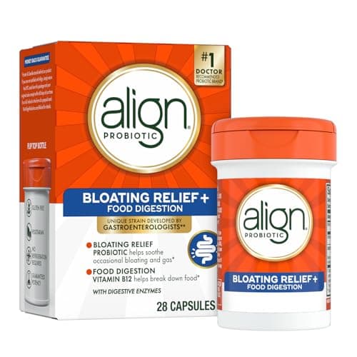 Align Probiotic Bloating Relief + Food Digestion, Probiotics for Women and Men, #1 Doctor Recommended Brand‡, Promotes Digestive Health and Helps Support the Metabolism of Food*, 28 Capsules - Image 1