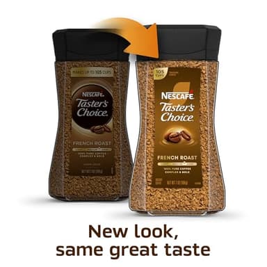 NESCAFÉ Taster's Choice Instant Coffee, Dark Roast Coffee, French Roast, 2 Jars (7 Oz Each) - Image 3