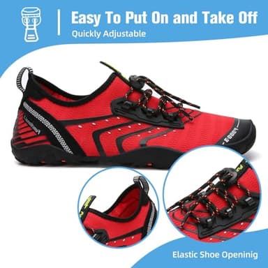 Mishansha Water Shoes for Women Men Barefoot Beach Shoe Quick Dry Aqua Swim Socks for Surfing Yoga Size 15 Women/ 13.5 Men Red - Image 5