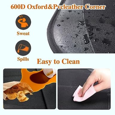 Gowhalle Car Seat Protector, Non-Slip Rubber Padded Backing Seat Protector for Child Seats, Waterproof Thickest Padding Car Seat Protector Under Baby Seat - No Imprint (Black-Ⅰ-2pcs) - Image 4