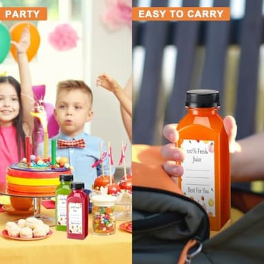 BOOMIBOO Juice Bottles with Caps 10Pcs 12oz, Plastic Bottleswith Caps, Clear Reusable Water Bottle, Used for Juicing Bottles, Smoothie Bottle, Juice Containers - with 10Pcs Labels & Bottle Brush - Image 7