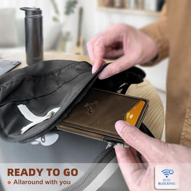 BULLIANT Men Wallet,Money Clip Wallet Slim For Gift Men 9Cards-Metal Credit Card Case in Magnetic Leather Flip - Image 8