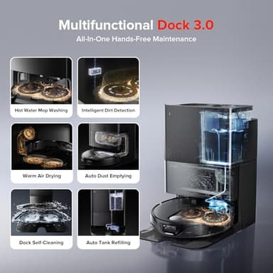 roborock Qrevo Slim Robot Vacuum and Mop Combo, 8.2cm Ultra-Slim, 3D Sensing Tech, Advanced Obstacle Recognition, 11,000Pa Suction, FlexiArm Side Brush & Mop, Auto Mop Washing & Drying, Self-Emptying - Image 5