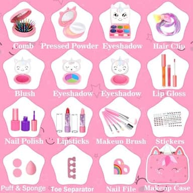 Heaning Kids Washable Makeup Girl Toys - Real Makeup Kit Kid Make up Set for Toddlers Children Princess Dress Up Christmas Birthday Gifts Toys for 3 4 5 6 7 8 9 10 11 12 Year Old Girls - Image 6